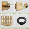 imageSTARBATH Shower Body Spray Jets3 inch Shower Body Jet Brass Square Matte Black Body Jet Sprays 36 Silicone Spray Heads and 216 Spout Holes NPT 12quot4PCSBrushed Gold