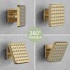imageSTARBATH Shower Body Spray Jets3 inch Shower Body Jet Brass Square Matte Black Body Jet Sprays 36 Silicone Spray Heads and 216 Spout Holes NPT 12quot4PCSBrushed Gold