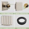 imageSTARBATH Shower Body Spray Jets3 inch Shower Body Jet Brass Square Matte Black Body Jet Sprays 36 Silicone Spray Heads and 216 Spout Holes NPT 12quot4PCSBrushed Nickel