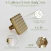 imageSTARBATH Shower Body Spray Jets3 inch Shower Body Jet Brass Square Matte Black Body Jet Sprays 36 Silicone Spray Heads and 216 Spout Holes NPT 12quot4PCSBrushed Gold