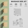 imageSTARBATH Shower Body Spray Jets3 inch Shower Body Jet Brass Square Matte Black Body Jet Sprays 36 Silicone Spray Heads and 216 Spout Holes NPT 12quot4PCSBrushed Gold