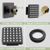 imageSTARBATH Shower Body Spray Jets3 inch Shower Body Jet Brass Square Matte Black Body Jet Sprays 36 Silicone Spray Heads and 216 Spout Holes NPT 12quot4PCSMatte Black