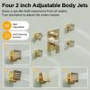 imageShower Faucet Sets Matte Black Shower SystemSTARBATH 4 Way 126quot Dual Head Shower Set Complete with 2 in 1 HandheldCeiling Mounted Rainfall Shower Head with 4 Body Spray Jets Shower Jets SystemGold