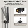 imageShower Faucet Sets Matte Black Shower SystemSTARBATH 4 Way 126quot Dual Head Shower Set Complete with 2 in 1 HandheldCeiling Mounted Rainfall Shower Head with 4 Body Spray Jets Shower Jets SystemBlack
