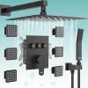 imageShower Faucet Sets Matte Black Shower SystemSTARBATH 4 Way 126quot Dual Head Shower Set Complete with 2 in 1 HandheldCeiling Mounted Rainfall Shower Head with 4 Body Spray Jets Shower Jets SystemMatte Black