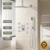 imageShower Faucet Sets Matte Black Shower SystemSTARBATH 4 Way 126quot Dual Head Shower Set Complete with 2 in 1 HandheldCeiling Mounted Rainfall Shower Head with 4 Body Spray Jets Shower Jets SystemBrushed Nickel