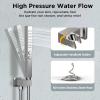 imageShower Faucet Sets Matte Black Shower SystemSTARBATH 4 Way 126quot Dual Head Shower Set Complete with 2 in 1 HandheldCeiling Mounted Rainfall Shower Head with 4 Body Spray Jets Shower Jets SystemBrushed Nickel