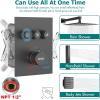 imageShower Faucet Sets Matte Black Shower SystemSTARBATH 4 Way 126quot Dual Head Shower Set Complete with 2 in 1 HandheldCeiling Mounted Rainfall Shower Head with 4 Body Spray Jets Shower Jets SystemMatte Black