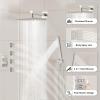 imageShower Faucet Sets Matte Black Shower SystemSTARBATH 4 Way 126quot Dual Head Shower Set Complete with 2 in 1 HandheldCeiling Mounted Rainfall Shower Head with 4 Body Spray Jets Shower Jets SystemBrushed Nickel