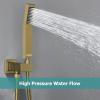 imageShower Faucet Sets Matte Black Shower SystemSTARBATH 4 Way 126quot Dual Head Shower Set Complete with 2 in 1 HandheldCeiling Mounted Rainfall Shower Head with 4 Body Spray Jets Shower Jets SystemGold