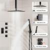imageShower Faucet Sets Matte Black Shower SystemSTARBATH 4 Way 126quot Dual Head Shower Set Complete with 2 in 1 HandheldCeiling Mounted Rainfall Shower Head with 4 Body Spray Jets Shower Jets SystemMatte Black