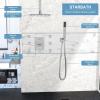imageShower Faucet Sets Matte Black Shower SystemSTARBATH 4 Way 126quot Dual Head Shower Set Complete with 2 in 1 HandheldCeiling Mounted Rainfall Shower Head with 4 Body Spray Jets Shower Jets SystemChrome