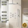 imageShower Faucet Sets Matte Black Shower SystemSTARBATH 4 Way 126quot Dual Head Shower Set Complete with 2 in 1 HandheldCeiling Mounted Rainfall Shower Head with 4 Body Spray Jets Shower Jets SystemBrushed Nickel