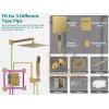 imageShower Faucet Sets Matte Black Shower SystemSTARBATH 4 Way 126quot Dual Head Shower Set Complete with 2 in 1 HandheldCeiling Mounted Rainfall Shower Head with 4 Body Spray Jets Shower Jets SystemGold