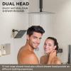 imageShower Faucet Sets Matte Black Shower SystemSTARBATH 4 Way 126quot Dual Head Shower Set Complete with 2 in 1 HandheldCeiling Mounted Rainfall Shower Head with 4 Body Spray Jets Shower Jets SystemBlack