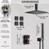 imageShower Faucet Sets Matte Black Shower SystemSTARBATH 4 Way 126quot Dual Head Shower Set Complete with 2 in 1 HandheldCeiling Mounted Rainfall Shower Head with 4 Body Spray Jets Shower Jets SystemMatte Black