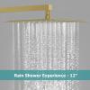 imageShower Faucet Sets Matte Black Shower SystemSTARBATH 4 Way 126quot Dual Head Shower Set Complete with 2 in 1 HandheldCeiling Mounted Rainfall Shower Head with 4 Body Spray Jets Shower Jets SystemGold