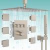 imageShower Faucet Sets Matte Black Shower SystemSTARBATH 4 Way 126quot Dual Head Shower Set Complete with 2 in 1 HandheldCeiling Mounted Rainfall Shower Head with 4 Body Spray Jets Shower Jets SystemBrushed Nickel