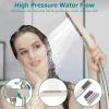 imageShower Faucet Sets Matte Black Shower SystemSTARBATH 4 Way 126quot Dual Head Shower Set Complete with 2 in 1 HandheldCeiling Mounted Rainfall Shower Head with 4 Body Spray Jets Shower Jets SystemBrushed Nickel