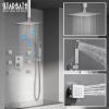 imageShower Faucet Sets Matte Black Shower SystemSTARBATH 4 Way 126quot Dual Head Shower Set Complete with 2 in 1 HandheldCeiling Mounted Rainfall Shower Head with 4 Body Spray Jets Shower Jets SystemChrome