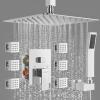 imageShower Faucet Sets Matte Black Shower SystemSTARBATH 4 Way 126quot Dual Head Shower Set Complete with 2 in 1 HandheldCeiling Mounted Rainfall Shower Head with 4 Body Spray Jets Shower Jets SystemChrome