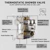 imageShower Faucets Sets Matte Black Shower Systems STARBATH 12quot Rain Shower with 2 in 1 Handheld and 4 Body Jets Can Use All at Once Ceiling Moun Complete Shower Set with Thermostatic Valve Trim KitBrushed Nickel