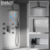 imageShower Faucets Sets Matte Black Shower Systems STARBATH 12quot Rain Shower with 2 in 1 Handheld and 4 Body Jets Can Use All at Once Ceiling Moun Complete Shower Set with Thermostatic Valve Trim KitMatte Black