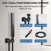 imageShower Faucets Sets Matte Black Shower Systems STARBATH 12quot Rain Shower with 2 in 1 Handheld and 4 Body Jets Can Use All at Once Ceiling Moun Complete Shower Set with Thermostatic Valve Trim KitMatte Black