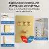 imageShower Faucets Sets Matte Black Shower Systems STARBATH 12quot Rain Shower with 2 in 1 Handheld and 4 Body Jets Can Use All at Once Ceiling Moun Complete Shower Set with Thermostatic Valve Trim KitGold