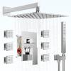 imageShower Faucet Sets Matte Black Shower SystemSTARBATH 4 Way 126quot Dual Head Shower Set Complete with 2 in 1 HandheldCeiling Mounted Rainfall Shower Head with 4 Body Spray Jets Shower Jets SystemChrome