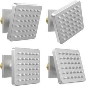 imageSTARBATH Shower Body Spray Jets3 inch Shower Body Jet Brass Square Matte Black Body Jet Sprays 36 Silicone Spray Heads and 216 Spout Holes NPT 12quot4PCSBrushed Nickel