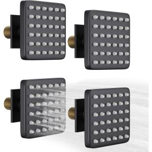 imageSTARBATH Shower Body Spray Jets3 inch Shower Body Jet Brass Square Matte Black Body Jet Sprays 36 Silicone Spray Heads and 216 Spout Holes NPT 12quot4PCSMatte Black