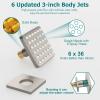 imageThermostatic Shower System 12 Inch Rain Shower Head with Handle Set and 4 Body Jets 3 Function Simultaneous Use Wall Mount Shower Faucet Set Push Button Diverter with Thermostatic ValveBrushed Nickel