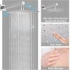 imageThermostatic Shower System 12 Inch Rain Shower Head with Handle Set and 4 Body Jets 3 Function Simultaneous Use Wall Mount Shower Faucet Set Push Button Diverter with Thermostatic ValveChrome