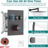 imageThermostatic Shower System 12 Inch Rain Shower Head with Handle Set and 4 Body Jets 3 Function Simultaneous Use Wall Mount Shower Faucet Set Push Button Diverter with Thermostatic ValveMatte Black