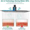 imageThermostatic Shower System 12 Inch Rain Shower Head with Handle Set and 4 Body Jets 3 Function Simultaneous Use Wall Mount Shower Faucet Set Push Button Diverter with Thermostatic ValveMatte Black