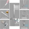 imageThermostatic Shower System 12 Inch Rain Shower Head with Handle Set and 4 Body Jets 3 Function Simultaneous Use Wall Mount Shower Faucet Set Push Button Diverter with Thermostatic ValveChrome