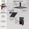 imageShower Faucet Set Matte Black Shower System 12quot Ceiling Rainfall Shower and 6quot Rain Shower with 2 in 1 Handheld Can Use All at Once Wall Mount Pressure Balance Roughin Valve and Trim KitMatte Black