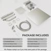 imageShower Faucet Set Matte Black Shower System 12quot Ceiling Rainfall Shower and 6quot Rain Shower with 2 in 1 Handheld Can Use All at Once Wall Mount Pressure Balance Roughin Valve and Trim KitBrushed Nickel