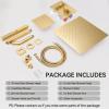 imageShower Faucet Set Matte Black Shower System 12quot Ceiling Rainfall Shower and 6quot Rain Shower with 2 in 1 Handheld Can Use All at Once Wall Mount Pressure Balance Roughin Valve and Trim KitBrushed Gold