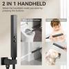 imageShower Faucet Set Matte Black Shower System 12quot Ceiling Rainfall Shower and 6quot Rain Shower with 2 in 1 Handheld Can Use All at Once Wall Mount Pressure Balance Roughin Valve and Trim KitMatte Black