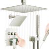 imageDual Shower Faucet Set Shower System STARBATH Double Rain Shower Head System with Handheld Spray for Two PeopleCeiling Mount Rainfall 3 Way Shower Fixtures with Valve and Trim Kit