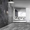 imageSTARBATH Shower System with Rain Shower and Handheld Brushed Nickel 12 Inch Ceiling Mounted Shower Faucet Roughin Mixer Valve and Trim Included Shower Combo Set Brushed Nickle