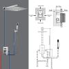 imageShower Faucet Set Starbath Shower System with 6Setting Rain Shower Head and 9Setting Handheld Shower Faucets Sets Complete Wall Mounted 3 Way Pressure Balance Shower Valve and Trim Kit