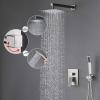 imageShower Faucet Set Starbath Shower System with 6Setting Rain Shower Head and 9Setting Handheld Shower Faucets Sets Complete Wall Mounted 3 Way Pressure Balance Shower Valve and Trim Kit
