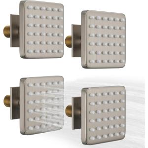 imageShower Body Spray Jets Adjustable Flow with On Off 3inch Brass Shower Body Jets Matte Black Square Shower Body Spray Jets 4 pcs