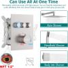 imageSTARBATH Shower System with 4 Body Jets 12 Thermostatic Wall Mount Rain Shower Head and Handle Set Button Design All Nozzle Can Run Together Brushed Nickel Shower Faucet Set With Shower Valve