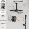 imageShower Faucet Set Matte Black Shower System Starbath 12quot Rain Shower Head and Handheld Spray Shower Set Complete Ceiling Mounted2 Way Pressure Balance Shower Valve and Trim Kit Included