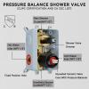imageShower Faucet Set Matte Black Shower System Starbath 8quot Rain Shower Head and Handheld Spray Shower Set Complete Wall Mounted2 Way Pressure Balance Shower Valve and Trim Kit Included