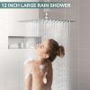imageShower Faucet Set Brushed Nickel Shower System Starbath 12 Inch Rain Shower Head and Handheld Spray Shower Set Complete Ceiling Mounted2 Way Pressure Balance Shower Valve and Trim Kit Included